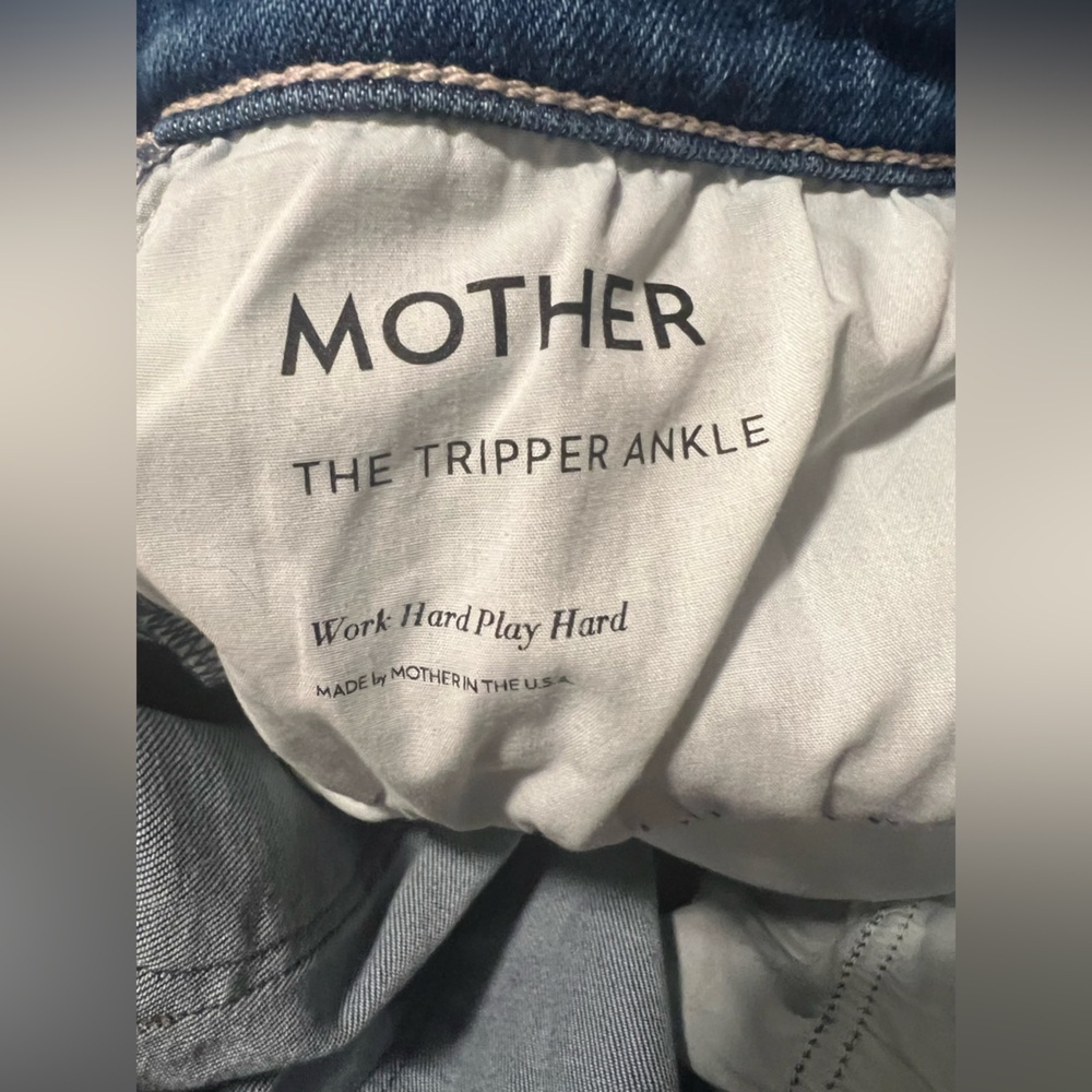 MOTHER The Tripper Ankle Work Hard Play Hard Light Blue Jeans Size 33 - Picture 3 of 12